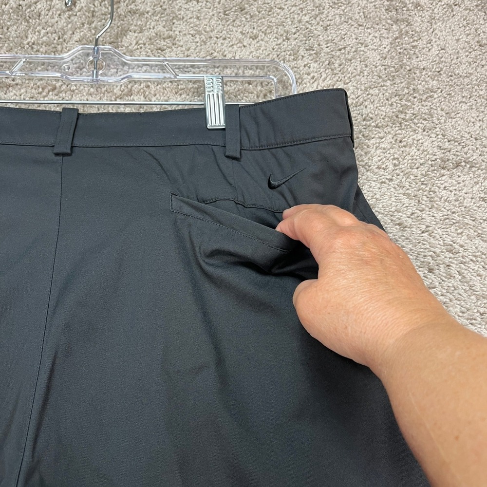 Nike Golf Shorts Men 36 Black Flat Front Stretch Tour Performance Dri-FIT Swoosh - Picture 6 of 11
